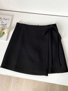 3/$45 Black Tie-Waist Mini Skirt